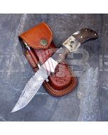 DAMASCUS STEEL CUSTOM HANDMADE FOLDING/POCKET STAG Knife 8.5"
