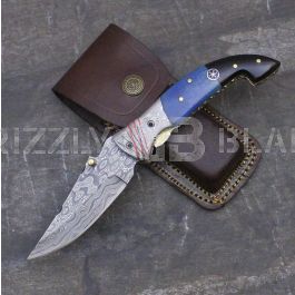 Buy Damascus Steel Custom Handmade Folding/pocket Knife 8.5 Inches R ...