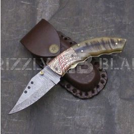 Buy Damascus Steel Custom Handmade Folding/pocket Knife 8.5 Inches Aa ...