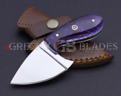 D2 Steel Custom Handmade Hunting Skinning Knife 5" PURPLE