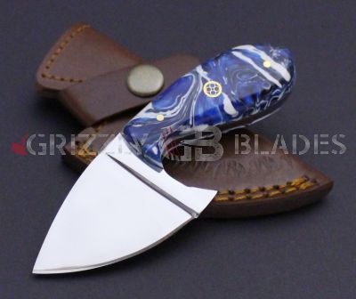 D2 Steel Custom Handmade Hunting Skinning Knife 5" BLUE