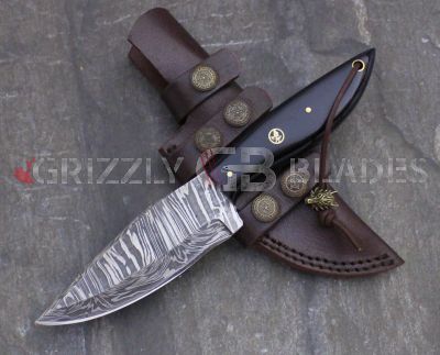  Damascus Steel Custom Handmade Hunting Skinning Knife 9.5"   EAGLE