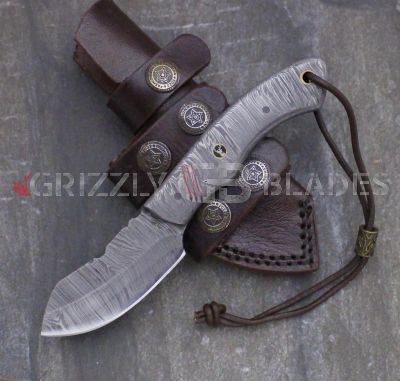  Damascus Steel Custom Handmade Hunting Skinning bushcraft Knife 7.5"