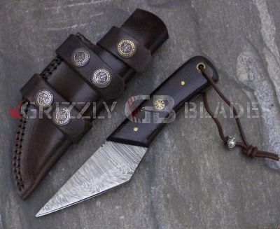  Damascus Steel Custom Handmade Hunting Skinning Knife 8"