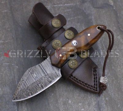  Damascus Steel Custom Handmade Hunting Skinning Knife 7.5"