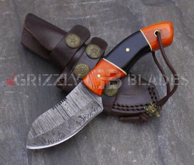  Damascus Steel Custom Handmade Hunting Skinning Knife 7.5"