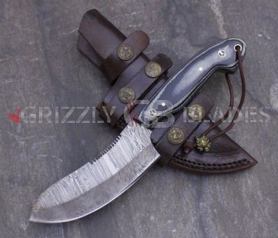  Damascus Steel Custom Handmade Hunting Skinning Knife 9.5"