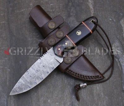  Damascus Steel Custom Handmade Hunting Skinning Knife 8.5"