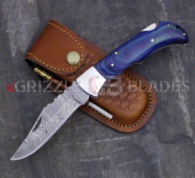 DAMASCUS STEEL CUSTOM HANDMADE FOLDING/POCKET Knife 8.5"