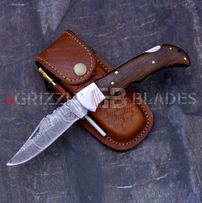 DAMASCUS STEEL CUSTOM HANDMADE FOLDING/POCKET Knife 8.5"