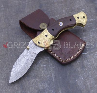DAMASCUS STEEL CUSTOM HANDMADE FOLDING/POCKET Knife 8.5"