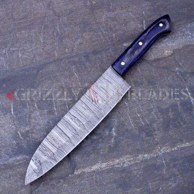 DAMASCUS STEEL CUSTOM HANDMADE KITCHEN KNIFE 13"