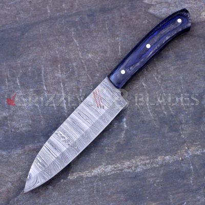 DAMASCUS STEEL CUSTOM HANDMADE KITCHEN KNIFE 10"