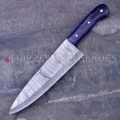 DAMASCUS STEEL CUSTOM HANDMADE KITCHEN KNIFE 13.5"