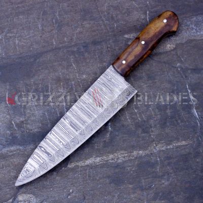 DAMASCUS STEEL CUSTOM HANDMADE KITCHEN KNIFE 13.5"
