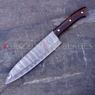 DAMASCUS STEEL CUSTOM HANDMADE KITCHEN KNIFE 13"