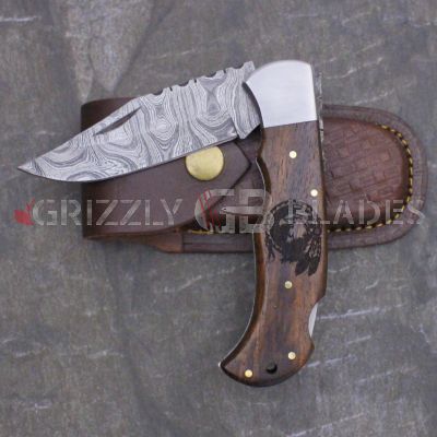 DAMASCUS STEEL CUSTOM HANDMADE FOLDING/POCKET Knife 8.5" EAGLE