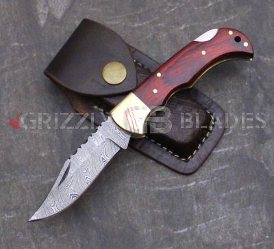 DAMASCUS STEEL CUSTOM HANDMADE FOLDING/POCKET Knife 6.5" R