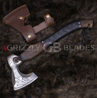 One HAND FORGED CARBON STEEL handmade hunting VIKING TOMAHAWK HATCHET AXE 19"