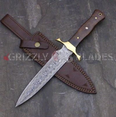 DAMASCUS Steel Custom handmade hunting dagger Knife 13" A