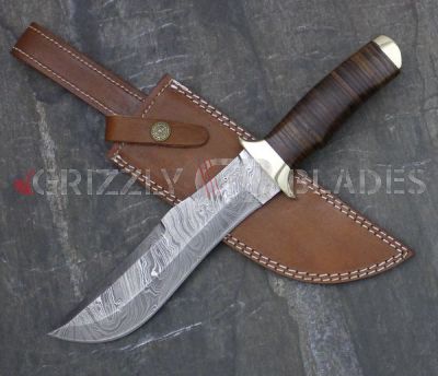 DAMASCUS Steel Custom handmade hunting Bowie Knife 13.5" B