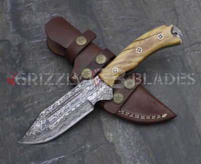 DAMASCUS Steel Custom handmade hunting BOWIE Knife 10.5" B4  B