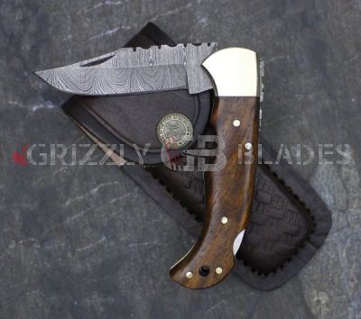 DAMASCUS STEEL CUSTOM HANDMADE FOLDING/POCKET Knife 6.5"