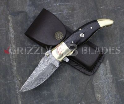 DAMASCUS STEEL CUSTOM HANDMADE FOLDING/POCKET Knife 8.5" F