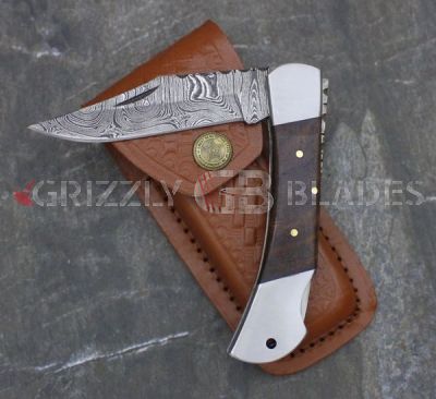 DAMASCUS STEEL CUSTOM HANDMADE FOLDING/POCKET Knife 7.75" B