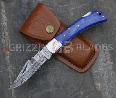 DAMASCUS STEEL CUSTOM HANDMADE FOLDING/POCKET KNIFE 7.75" F