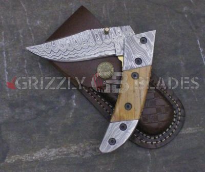 DAMASCUS STEEL CUSTOM HANDMADE FOLDING/POCKET Knife 8" G