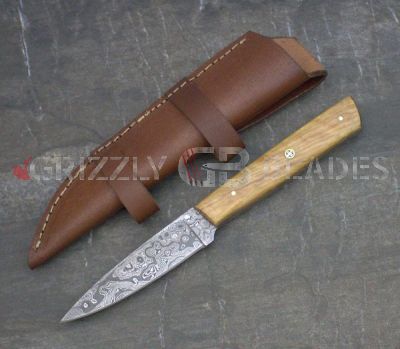 DAMASCUS STEEL CUSTOM Handmade KITCHEN STEAK KNIFE 9.5" A