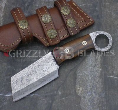Damascus Steel Custom Handmade SKINNING SHEEPSFOOT Knife 7.5" A
