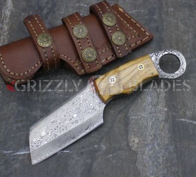 Damascus Steel Custom Handmade SKINNING SHEEPSFOOT Knife 7.5" B