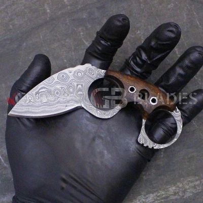 Damascus Steel Custom Handmade SKINNING Knife 5" B