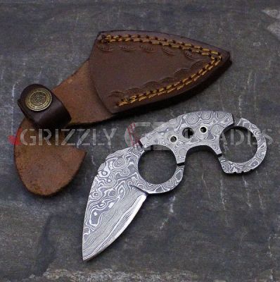 Damascus Steel Custom Handmade Knife 5" FULL DAMASCUS C