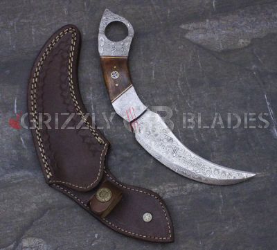 Damascus Steel Custom Handmade Knife 10" D
