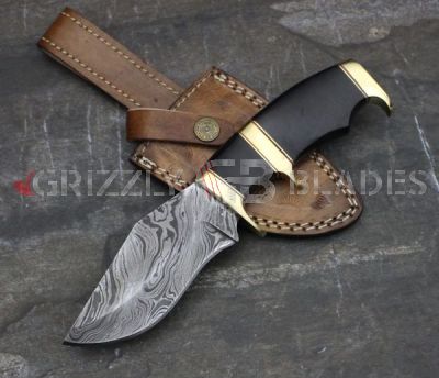 Damascus Steel Custom Handmade Hunting Skinning Knife 9"   TWO