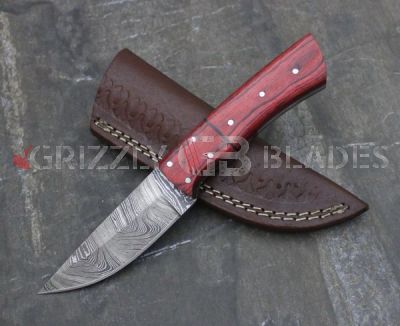 Damascus Steel Custom Handmade Hunting Skinning Knife 8.5"   FOURTEEN