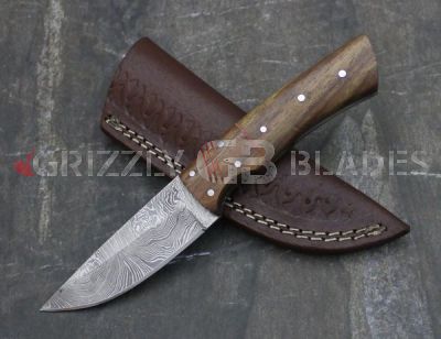 Damascus Steel Custom Handmade Hunting Skinning Knife 8.5"   FIFTEEN