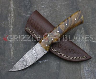 Damascus Steel Custom Handmade Hunting Skinning Knife 8.5"   SEVENTEEN