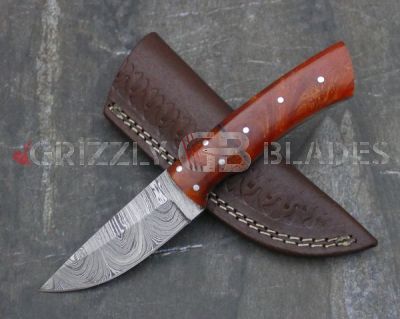 Damascus Steel Custom Handmade Hunting Skinning Knife 8.5"  EIGHTEEN