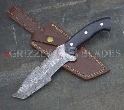 Damascus Steel Custom handmade hunting TRACKER/SKINNING Knife 11.5"  FOUR