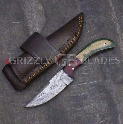 Damascus Steel Custom Handmade Hunting Skinning Knife 8.5"    TWENTYSIX