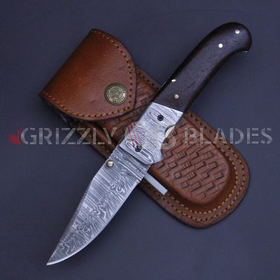 DAMASCUS STEEL CUSTOM HANDMADE FOLDING/POCKET Knife 8"