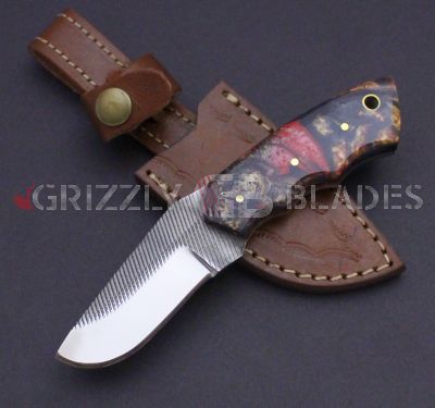 D2 Steel CUSTOM HANDMADE Cowboy  knife 7" - Fire