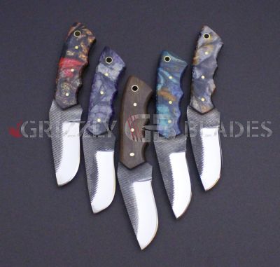 Set of five D2 Steel CUSTOM HANDMADE Cowboy knives 7"
