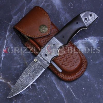 DAMASCUS STEEL CUSTOM HANDMADE FOLDING/POCKET Knife 8"