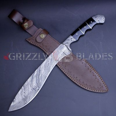 DAMASCUS STEEL CUSTOM HANDMADE HUNTING BOWIE KNIFE 16"