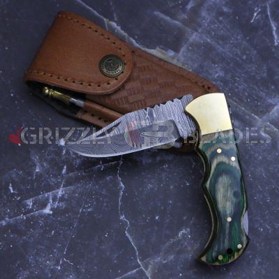 DAMASCUS STEEL CUSTOM HANDMADE FOLDING/POCKET Knife 6.5"